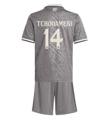 Real Madrid Aurelien Tchouameni #14 Tercera Equipación Niños 2024-25 Manga Corta (+ Pantalones cortos)